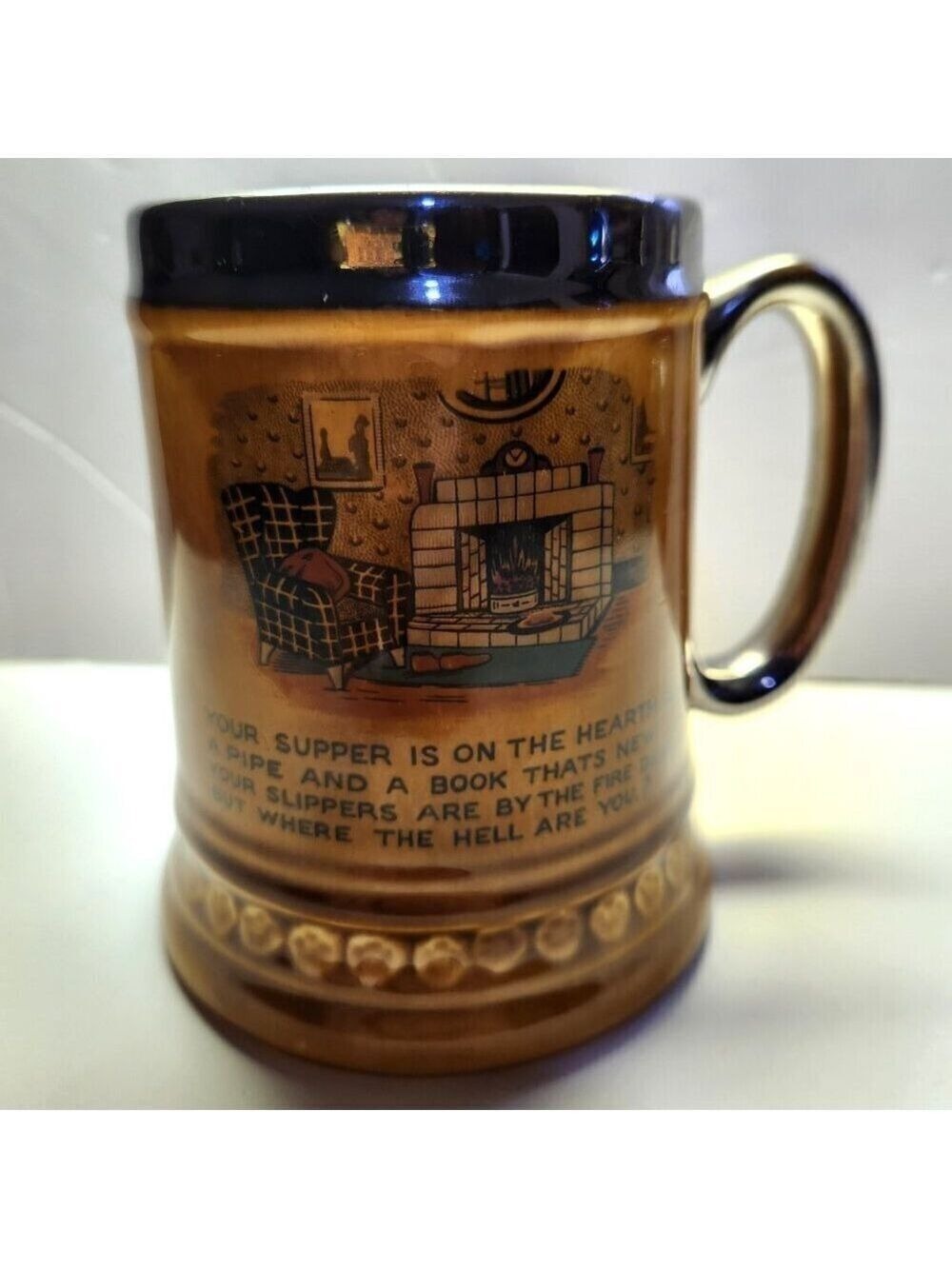Lord Nelson Ware Stein Mug Cup Your Supper Elijah Cotton Stafford England Vtg